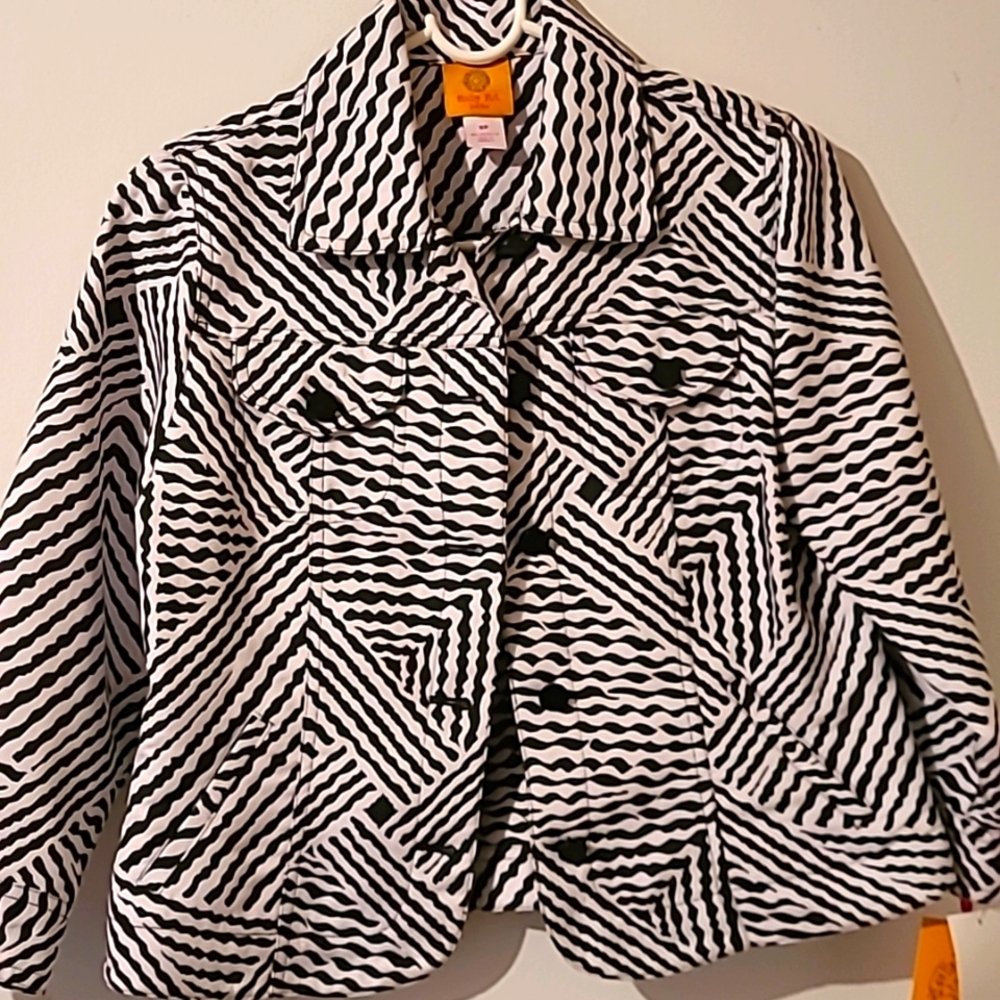 Ladies petite zebra stripe jacket